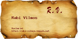 Rabi Vilmos névjegykártya